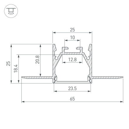 Профиль Arlight LINIA25-FANTOM-2000 ANOD (Алюминий) 053806