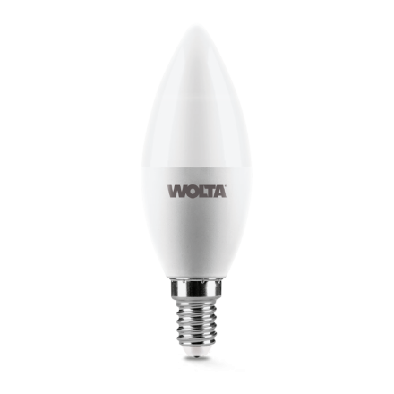 Светодиодная лампа WOLTA 12Вт 6500K Е14 свеча матовая 25WC12E14