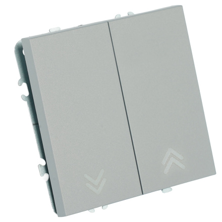Выключатель 2-клавишный самовозвратный (механизм) Stekker Эмили 250В 10А RSW10-5113-10 платиново-серый soft touch 50329