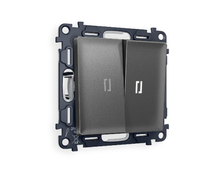 Комплект механизма 2-кл выключателя с подсветкой Ambrella Volt Alfa MA654015