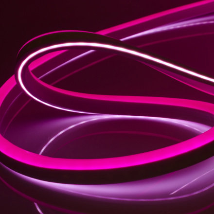 Светодиодный неон двухсторонний Apeyron 220В 6Вт/м smd2835 108д/м IP65 150Лм/м 50м розовый 10-210