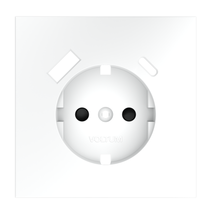 Накладка для розетки с заземлением и защитными шторками, с USB A+C Voltum S70 (белый матовый) VLS001002