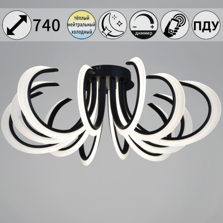 Потолочная люстра Reluce 74390-0.3-6+6 black