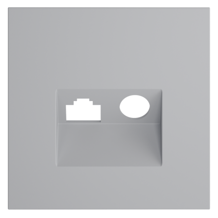 Накладка для розетки TV+RJ45 кат. 6 Voltum S70 (серый) VLS002716