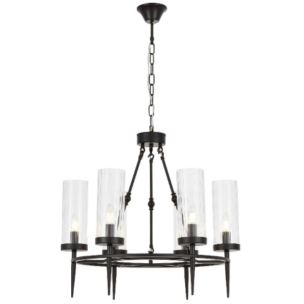 Подвесная люстра Lumina Deco Moratti LDP 8022-6 BK+PR