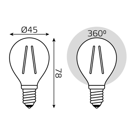 Лампа светодиодная Gauss Filament E14 7W 2700K 105901107T