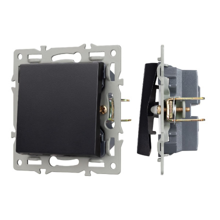 Механизм выключателя одноклавишный проходной Arlight SWT-MKP1-PL-BK (250V, 16A) 043715