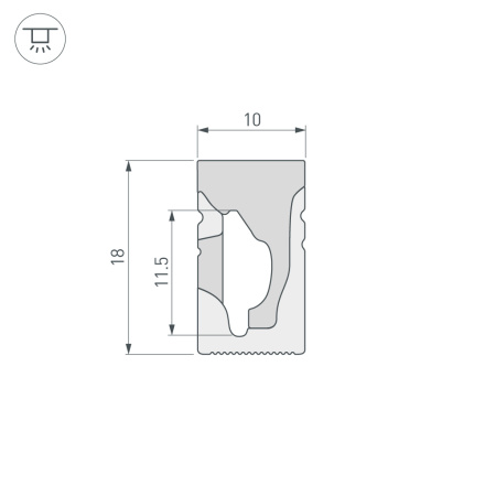 Силиконовый профиль Arlight WPH-FLEX-1018-SIDE-S10-20m WHITE 041089