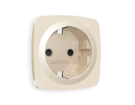 Лицевая панель для розетки с/з со шторками Ambrella Volt Omega OP3070