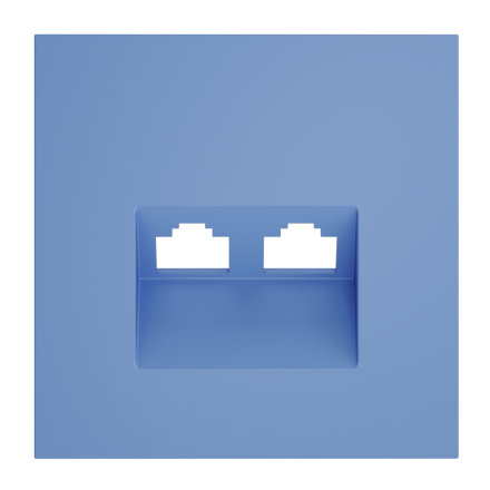 Накладка для розетки компьютерной двойной RJ45+RJ45 кат.6 Voltum S70 (деним) VLS001415