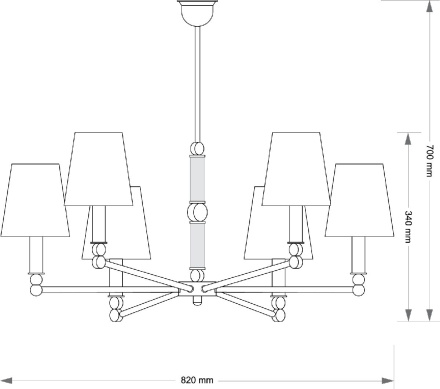 Люстра на штанге Kutek Tamara TAM-ZW-6(Z/A)
