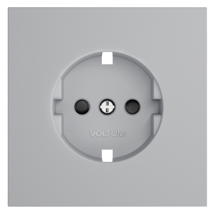 Накладка для розетки с заземлением и защитными шторками Voltum S70 (серый) VLS000716