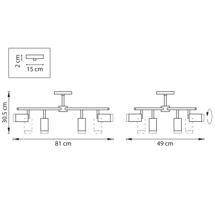 Люстра на штанге Lightstar Rullo LR7283643740 (571728+214437-4+214436-4+202430-8)