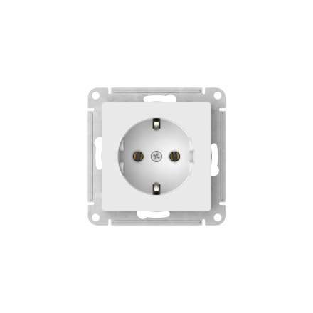 Розетка с заземлением, 16А, мех., быстрозажим. клем. Systeme Electric AtlasDesign Белый ATN000143S