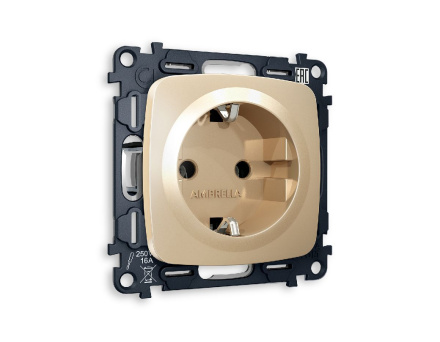 Комплект механизма розетки с/з на винтовых зажимах Ambrella Volt Omega MO606010