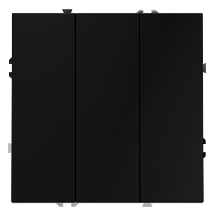 Выключатель трехклавишный Voltum S70 VLS030108 (черный матовый)