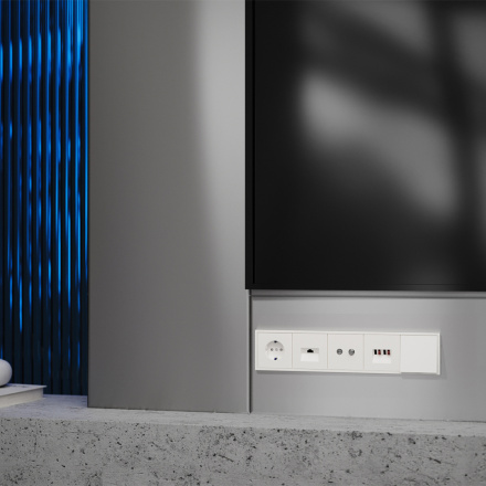 Накладка для розетки акустической 4-местной  Voltum S70 (хлопок) VLS001513