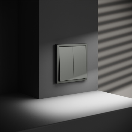 Выключатель двухклавишный Voltum S70 VLS020106 (титан)