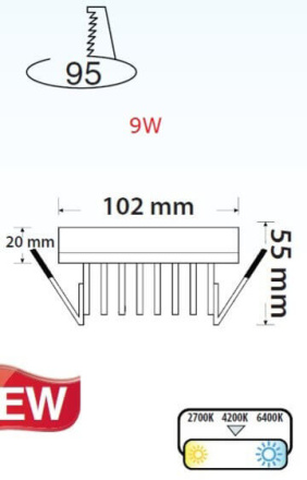 Встраиваемый светодиодный светильник Horoz Valeria 9W 4200К 016-040-0009 HRZ00002310