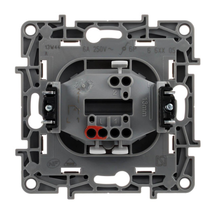 Выключатель кнопочный одноклавишный Legrand Etika 6A 250V антрацит 672614