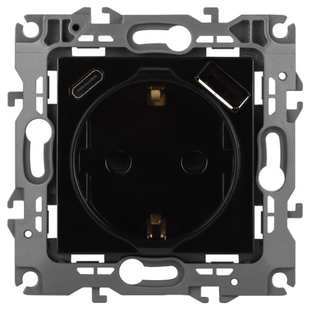 Розетка со шторками с USB type-A+C Эра 12-4108-06 Б0067746
