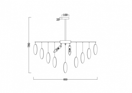Люстра на штанге Freya Porto FR5104PL-08N