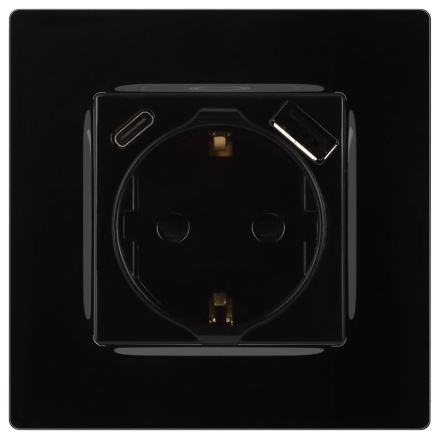 Розетка со шторками с USB type-A+C Эра 12-4108-06 Б0067746