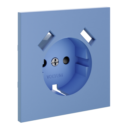 Накладка для розетки с заземлением и защитными шторками, с USB A+A Voltum S70 (деним) VLS000915