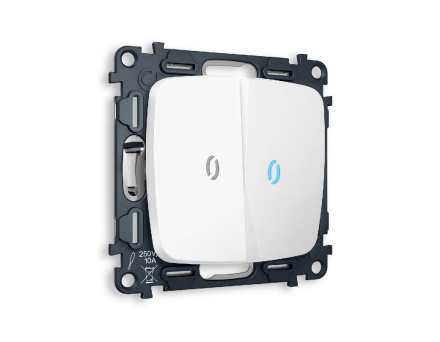 Комплект механизма 2-кл проходного выключателя с подсветкой Ambrella Volt Omega MO124040