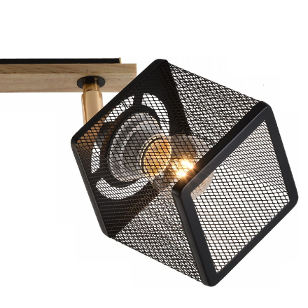 Спот Reluce 01591-3.3-03B BK+FGD+WOOD