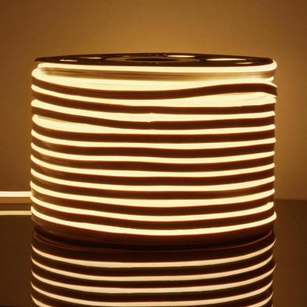 Светодиодный гибкий неон Elektrostandard 220V 9,6W 120Led 2835 IP67 односторонний теплый белый, 50 м 4690389167355