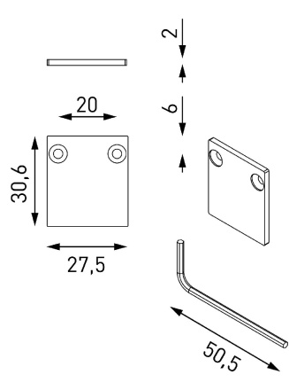 Комплект заглушек для накладного шинопровода Lumker SY-LINK-ECS-S1S-WH 013586