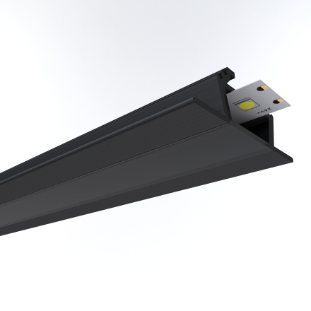 Профиль угловой накладной Apeyron ширина ленты до 10мм (рассеиватель, заглушки - 2шт) 08-07-Ч