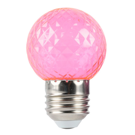 Лампа светодиодная Feron LB-385 шар розовый прозрачный E27 1W 230V 52177
