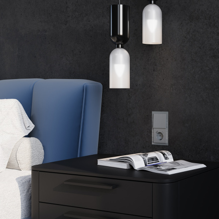 Выключатель трехклавишный Voltum S70 VLS030105 (сталь)