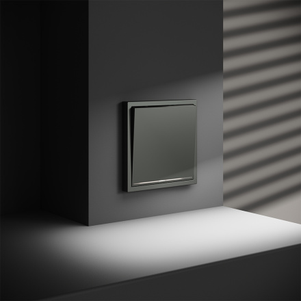 Проходной переключатель одноклавишный с подсветкой Voltum S70 VLS010406 (титан)