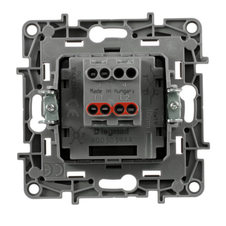 Переключатель одноклавишный промежуточный Legrand Etika 10A 250V алюминий 672409