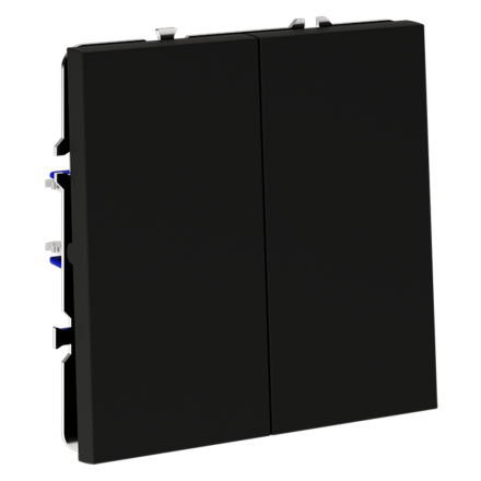 Выключатель с самовозвратом двухклавишный Voltum S70 VLS020608 (черный матовый)