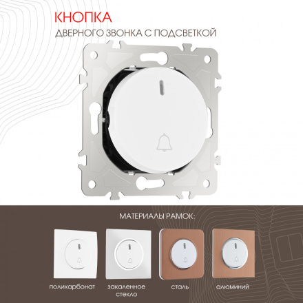 Кнопка дверного звонка с подсветкой Arte Milano 202.37-1.white