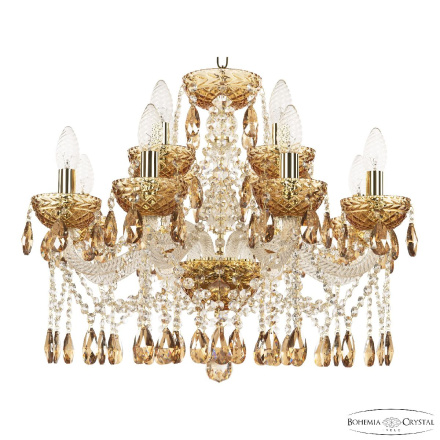 Подвесная люстра Bohemia Ivele Crystal 5413/8+4/200 G Amber/M-1F K777