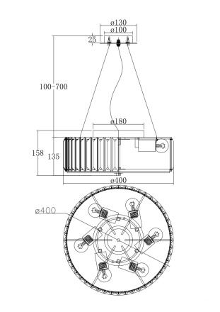 Подвесная люстра Maytoni Recinto MOD080CL-06CH