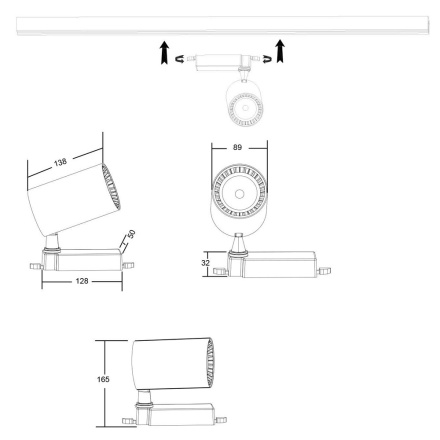 Трековый светильник Simple Story 2010-LED30TRB
