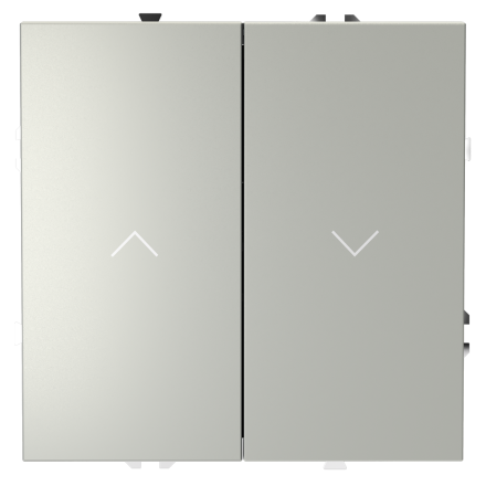 Выключатель встраиваемый Voltum S70 для жалюзи 10А, (сталь) VLS020705