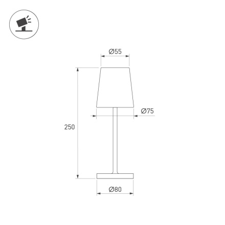 Настольная лампа с аккумулятором Arlight SP-DAISY-TAB-1.5W Warm3000-MIX (RS, 90 deg) (IP54 Металл) 058566
