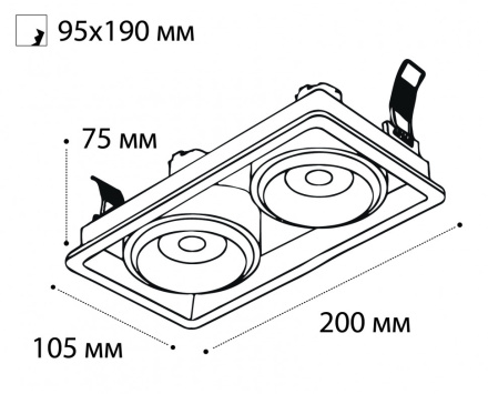 Встраиваемый светильник Italline DE-312 black