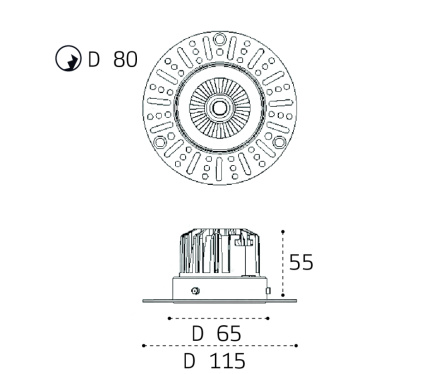 Встраиваемый светильник Italline IT02-028 gold 3000K