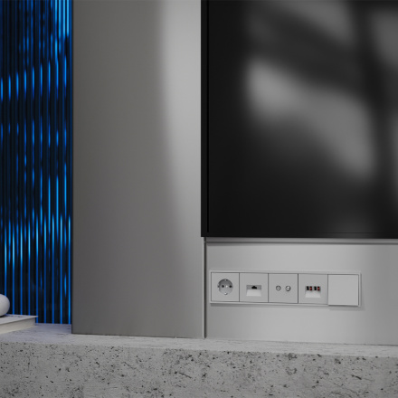 Накладка для розетки телевизионной оконечной TV+SAT Voltum S70 (серый) VLS001616