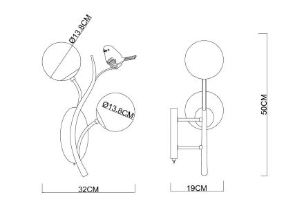 Бра Arte Lamp Camomilla A9712AP-2SG