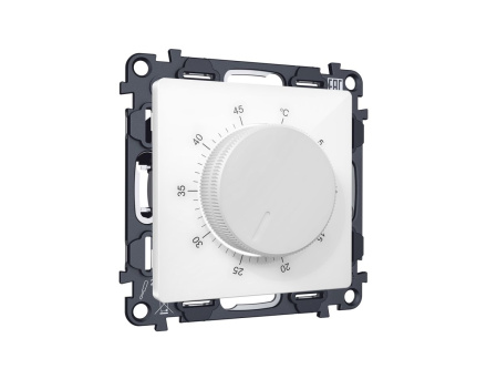 Комплект механизма терморегулятора с датчиком для теплого пола с подсветкой 16A-250V Alfa Белый глянец Quant Ambrella Volt MA105710 (AP1057, VM1381)