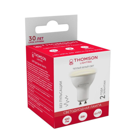 Лампа светодиодная Thomson GU10 6W 3000K TH-B2051